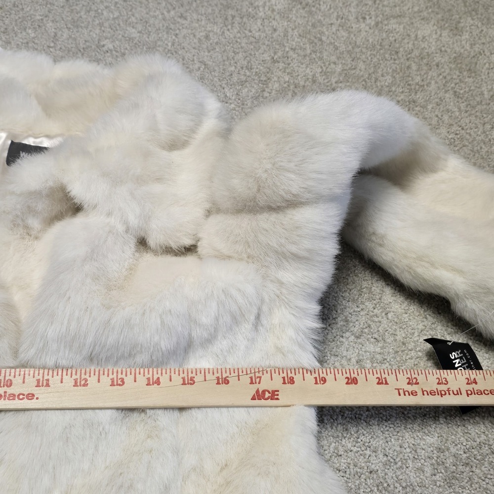Luxury Wilson Leather White Faux Fur Designer Plush Coat‎ Jacket Sz M NWT - Picture 8 of 8